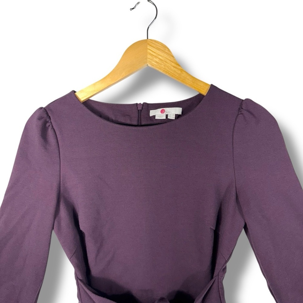 Boden Josephine Boatneck 3/4 Sleeve Ponte Top, Eggplant Purple, Size 4R - Picture 3 of 13